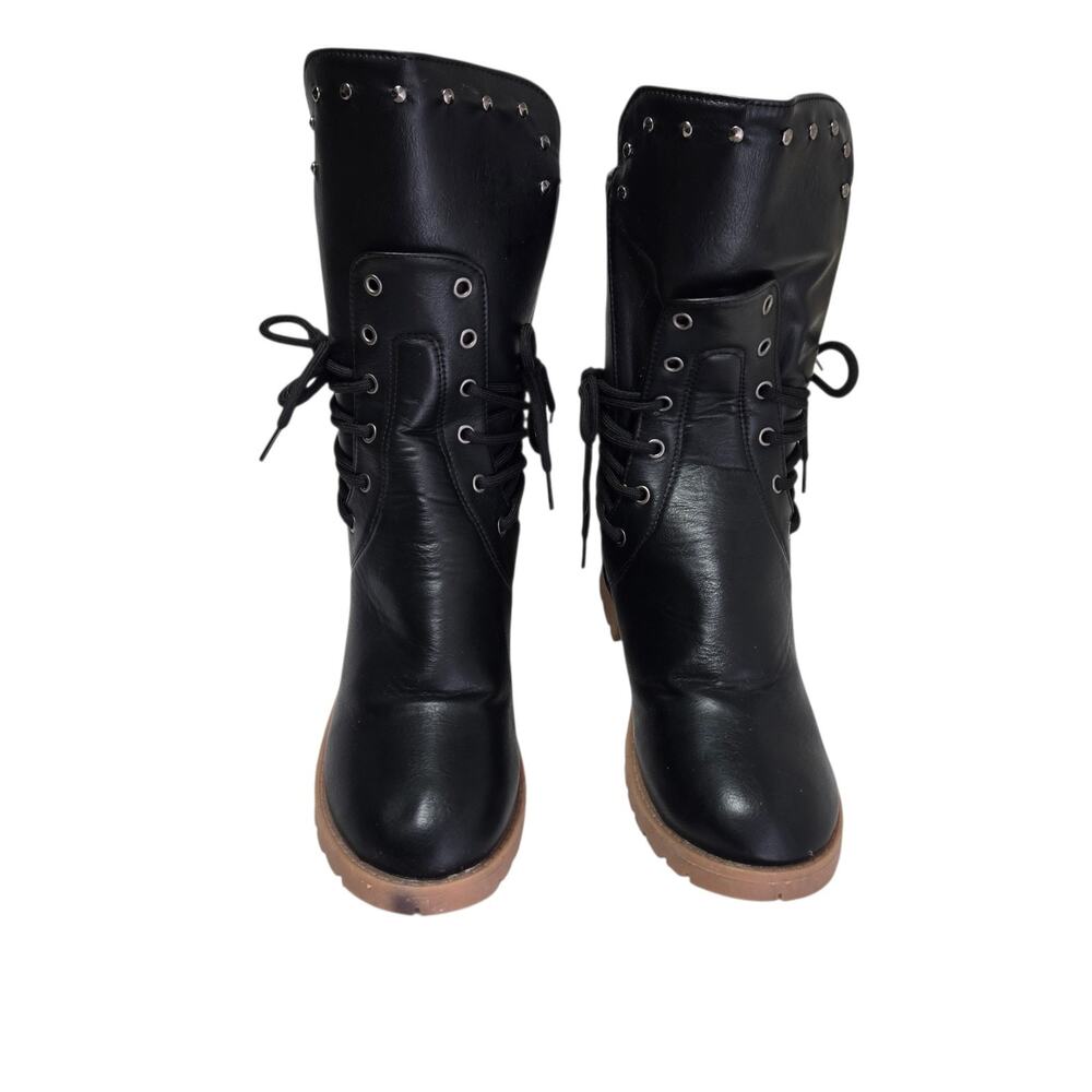 Unbranded Women's Motorcycle Style Boots Zippered Size 11-12(43) Black